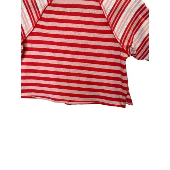 We the Free Prepster  striped short sleeved teeshirt  in coral combo - Picture 5 of 9